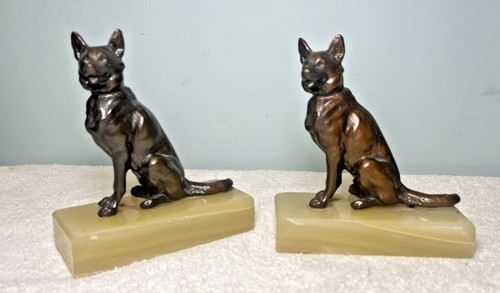 Vintage german shepherd bronze - german,