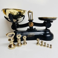 Vintage Boots Chemist Cast Iron & Brass Scales & Weights