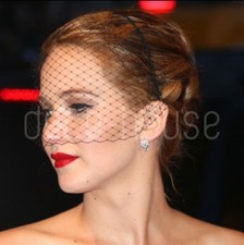 Black Fascinator Birdcage Veil Headband Funeral Gothic Bride Masquerade Ball 