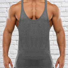 GYM VEST MENS STRINGER STYLE TRAINING TOP SINGLET MUSCLE FIT CLOTHING COOL