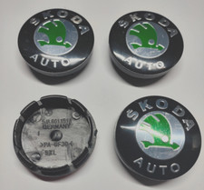 4Pcs Skodas Auto Green Wheel center caps 56mm Scala Rapid Fabia Octavia Roomster