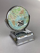 VINTAGE c.1950's - 1960's MCM PERPETUAL FLIP DESK CALENDAR DAY DATE GLOBE WORLD