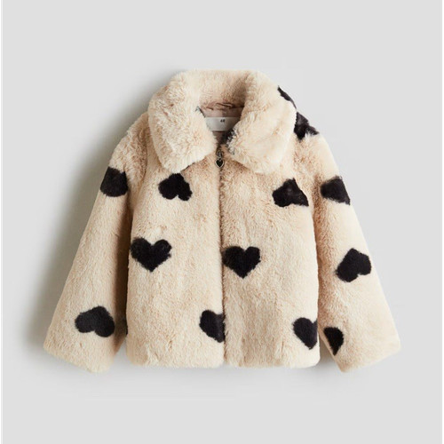 Girls light beige heart - beige,
