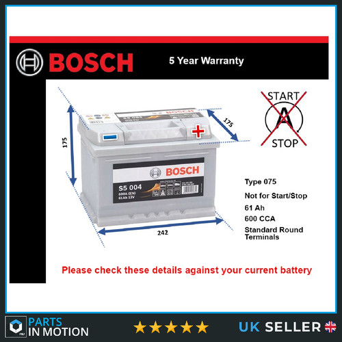 Car battery s5004 bosch - battery, 075
