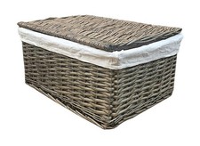Lidded Wicker Storage Toy box