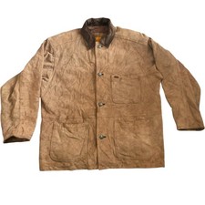 Timberland Men's Calfskin Leather Jacket Brown Size Large