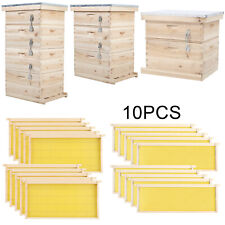 2/3/4 Tier Beekeeping Honey Bee House Wooden Hive Frames Beehive Brood Box