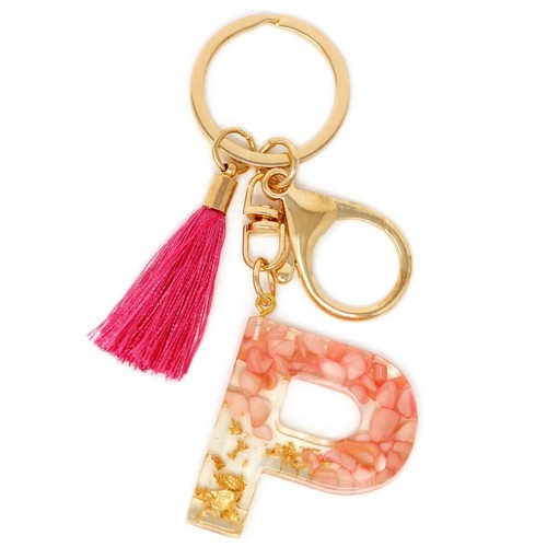 Pink gold resin initial letter - initial,