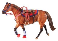 Breyer Western Tack Set for 1 9 Scale Model Horses Red and Blue Accessories