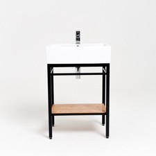 Cube basin and vanity stand