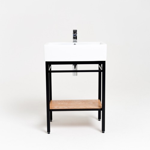 Cube basin and vanity stand