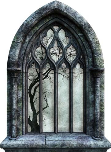 Halloween gothic window wall - halloween,