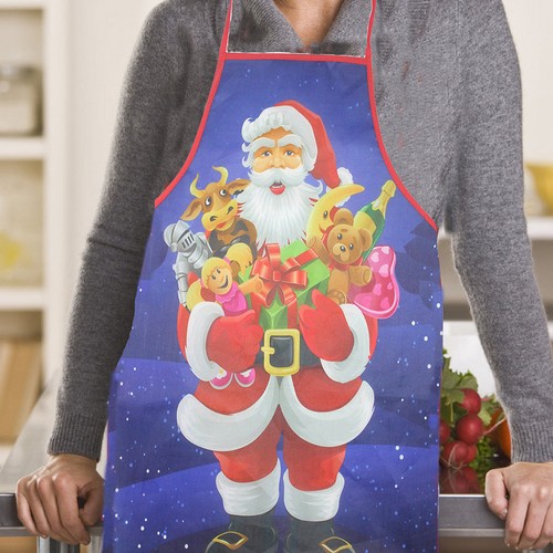 Reusable christmas apron white - reusable,