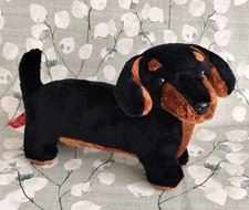 Gosh! Designs Dachshund Sausage Dog Soft Toy Plush Black Brown 30CM