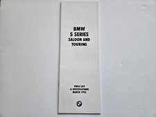 BMW 5 SERIES E34 SALOON TOURING INC M5 PRICE LIST SALES BROCHURE MARCH 1995