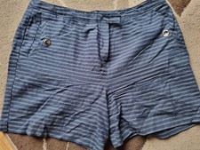 Ladies TU Blue And White Pinstriped Shorts Size 16
