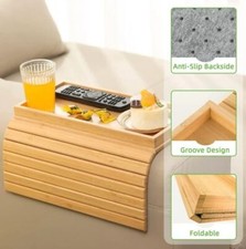 Arm rest organiser tray bamboo - organiser,