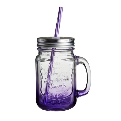 Purple mason jar mug 450ml - mason,