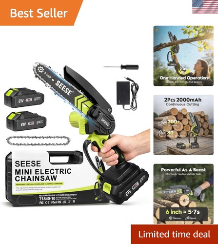 Inch cordless mini chainsaw - 6-inch,