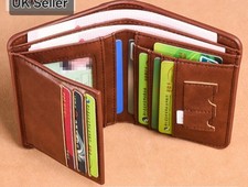 MENS REAL PU LEATHER TRIFOLD