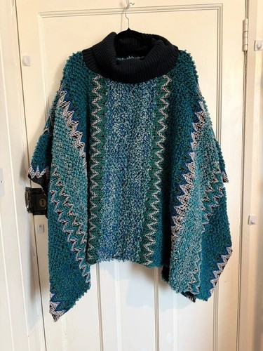 Cerulean poncho crochet - poncho,