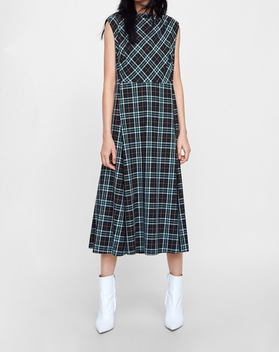 Zara green plaid - plaid, checked