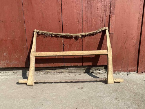 Vintage wooden frame - wooden, saw