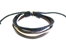 Mens Leather Cord Bracelet Wristband Wholesale Joblot Clearance Stock Bulk Buy