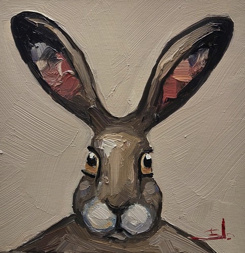 Hare oil painting vivek - oil,