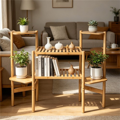 Wooden garden plant stand high - plant,