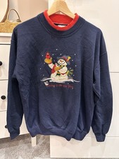 Womens vintage Gildan snowman Christmas jumper size medium Unisex