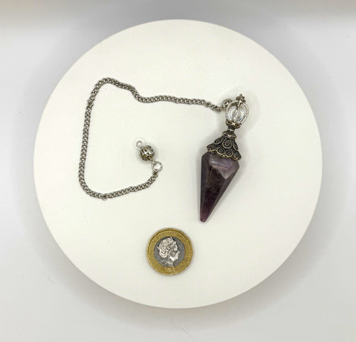 Amethyst crystal pendelum - amethyst,