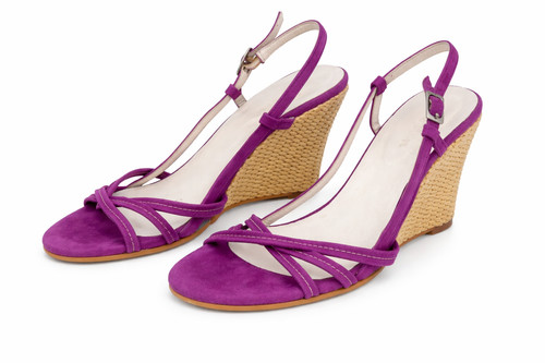 Boden purple suede wedge - purple,