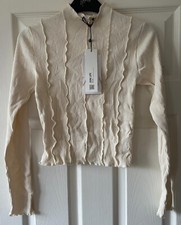 BNWT Cream ZARA Cotton Ruffle