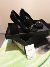  Rrp £335 Prada Calzature Donna Shoe's In Black /nero Size Uk 3 1/2