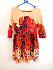 Lindy Bop Ladies dress Woodland Scene design Size 14 Foxes, badgers Collectable