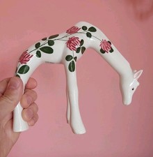 RARE VINTAGE ANTIQUE JAN PLICHTA / WEMYSS WARE BOVEY POTTERY GIRAFFE 1930/40/50s