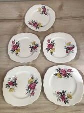 Royal Vale Side Plates Floral Set of 5 Vintage
