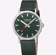 New Mondaine Classic 40mm, Forest Green Watch Box and papers 