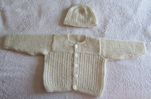 Hand knitted patterned