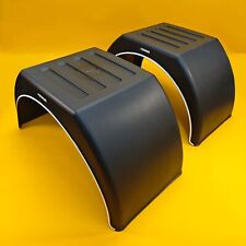 Twin Wheel Mudguards PAIR Flat Top Plastic 920X450mm Black Mud Flap Domar UK