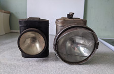 2 X ANTIQUE / VINTAGE RAYDEX & PIFCO  BICYCLE FRONT  LIGHT / LAMPS - UNTESTED