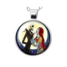 The Nightmare Before Christmas Jack Skellington & Sally Necklace Halloween Gift 