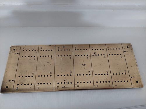 Brass cribbage board 120 holes - cribbage,