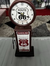 Route 66 Metal Clock Petroleum Man Cave
