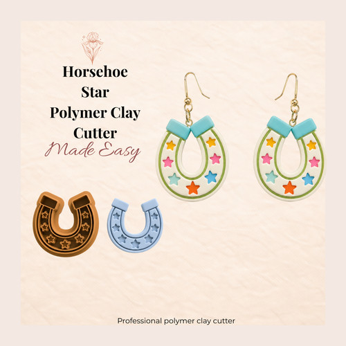 Horseshoe star polymer clay - star,