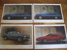 4 X FERRARI PICTURES ON A4 CARD. IDEAL FOR FRAMING. 365 GT/4 (X2), 330 GT & 456 