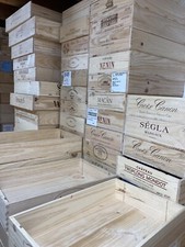 Clearance Shallow WOODEN WINE BOXES x3 - Crates - 6 Bottle Size