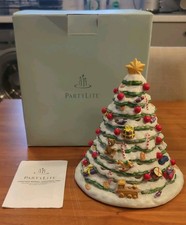 Partylite Christmas market evergreen tree P8656 Candle Holder box & Paperwork 9"