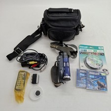 Sony Handy Cam DCR DVD91E Camcorder Blue and Grey with 12 blank discs Untested